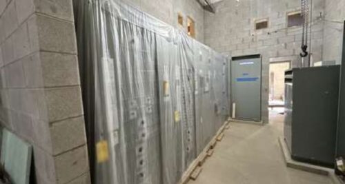 Mitchell switchgear in mechanical room from July 2026